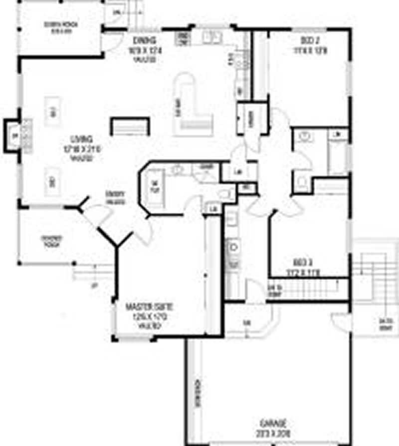 Floor Plan First Story of Country Plan #145-1145